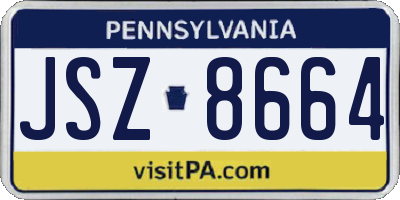 PA license plate JSZ8664