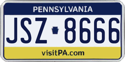 PA license plate JSZ8666