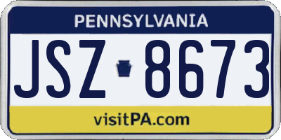 PA license plate JSZ8673