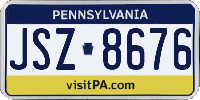 PA license plate JSZ8676