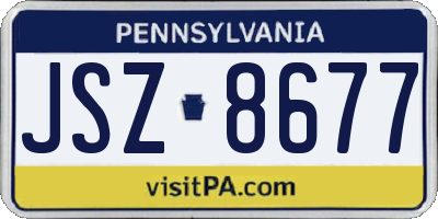 PA license plate JSZ8677