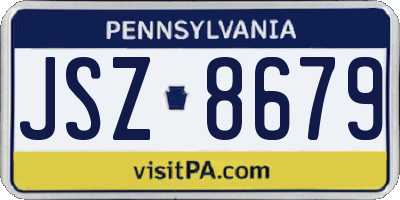 PA license plate JSZ8679