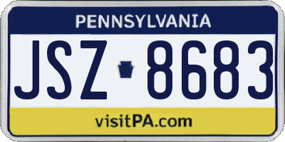 PA license plate JSZ8683
