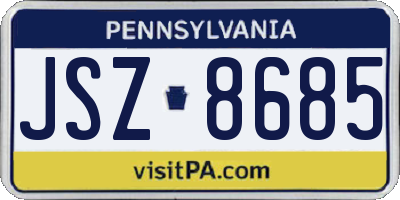 PA license plate JSZ8685