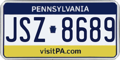 PA license plate JSZ8689