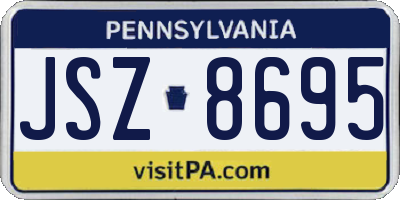 PA license plate JSZ8695