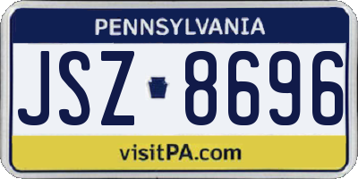 PA license plate JSZ8696