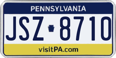 PA license plate JSZ8710