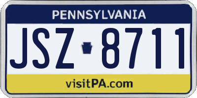 PA license plate JSZ8711
