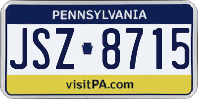 PA license plate JSZ8715