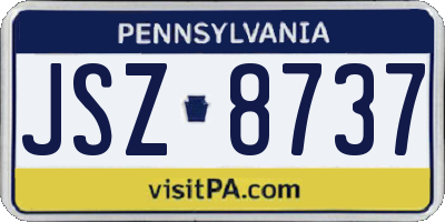 PA license plate JSZ8737