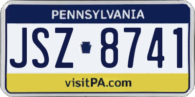 PA license plate JSZ8741