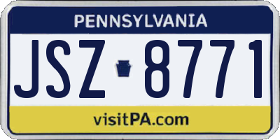 PA license plate JSZ8771