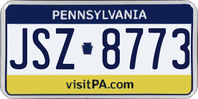 PA license plate JSZ8773