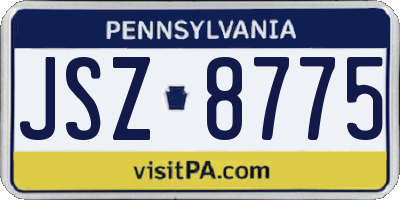 PA license plate JSZ8775