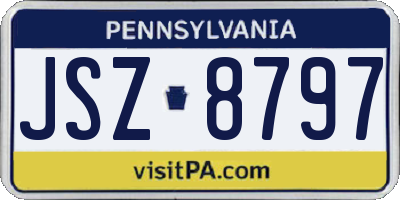PA license plate JSZ8797