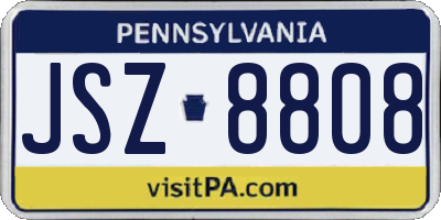PA license plate JSZ8808