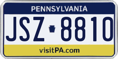 PA license plate JSZ8810