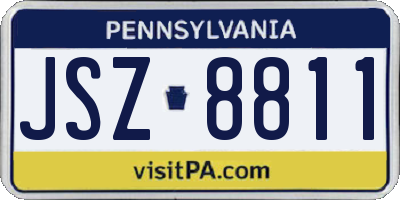 PA license plate JSZ8811