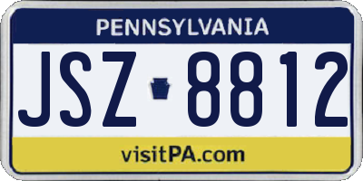 PA license plate JSZ8812