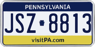 PA license plate JSZ8813