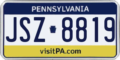 PA license plate JSZ8819