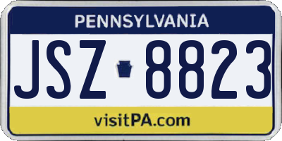 PA license plate JSZ8823