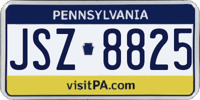 PA license plate JSZ8825