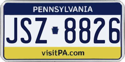 PA license plate JSZ8826