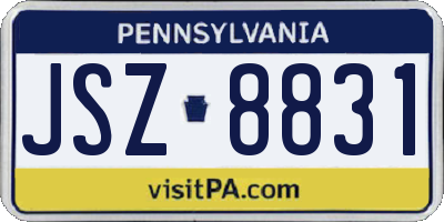 PA license plate JSZ8831