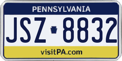 PA license plate JSZ8832
