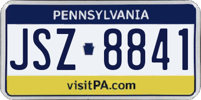 PA license plate JSZ8841