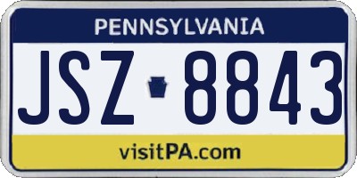 PA license plate JSZ8843