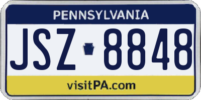 PA license plate JSZ8848