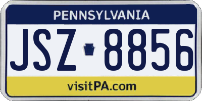 PA license plate JSZ8856