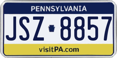 PA license plate JSZ8857