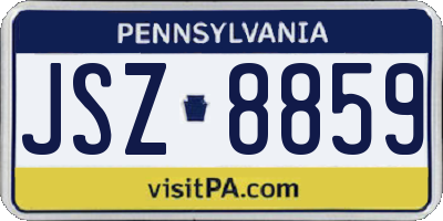 PA license plate JSZ8859