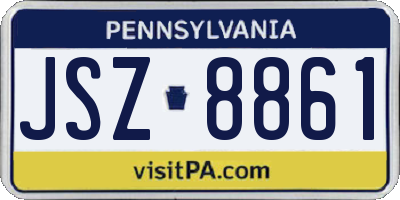 PA license plate JSZ8861