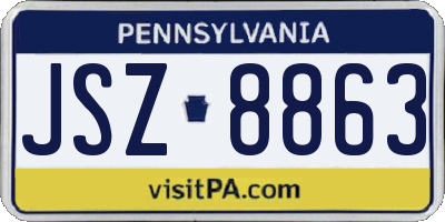 PA license plate JSZ8863