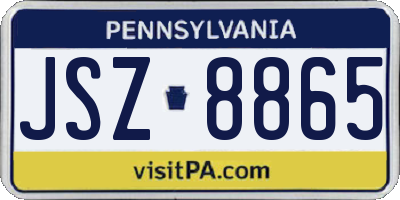 PA license plate JSZ8865