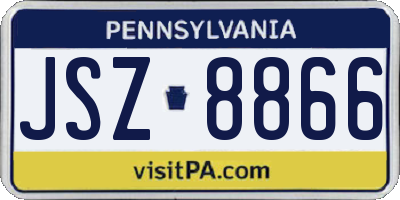 PA license plate JSZ8866