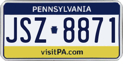 PA license plate JSZ8871