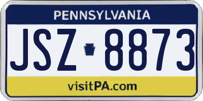 PA license plate JSZ8873