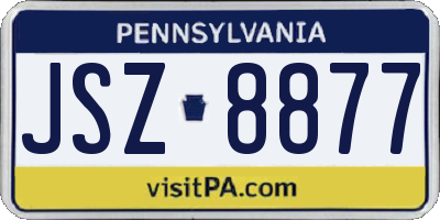 PA license plate JSZ8877