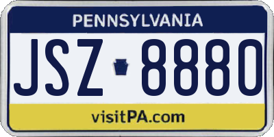 PA license plate JSZ8880