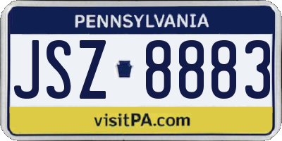 PA license plate JSZ8883