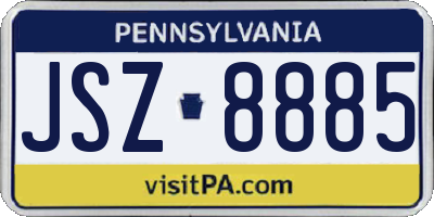 PA license plate JSZ8885