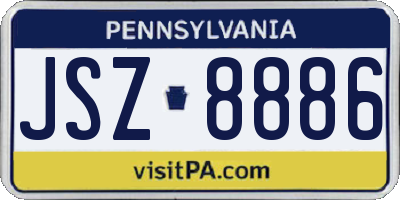 PA license plate JSZ8886
