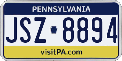 PA license plate JSZ8894