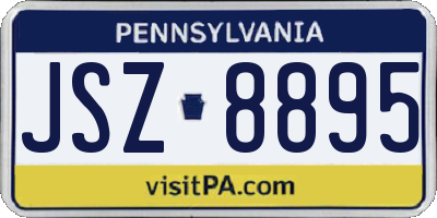 PA license plate JSZ8895